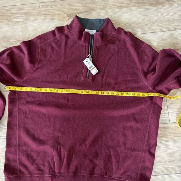 Tommy Bahama Flipshore Half-Zip Reversible Sweatshirt, Black Cherry Size 3XL NWT - Picture 11 of 12